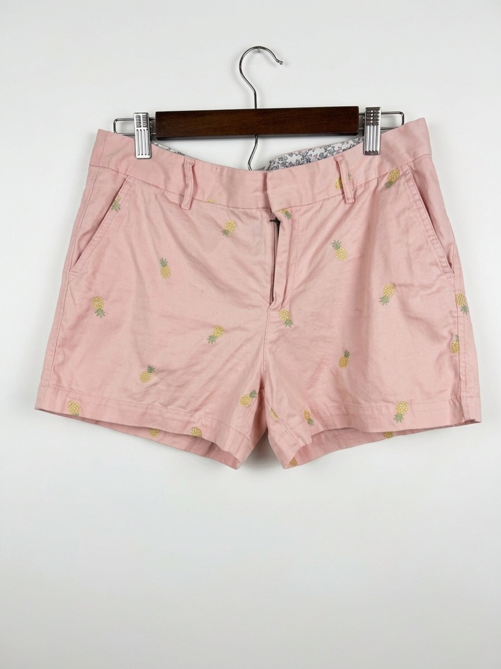 Jones New York Pink Pineapple-Print Cotton Shorts